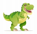 Cute Tyrannosaurus Rex cartoon illustration. T-Rex dinosaur isolated on ...