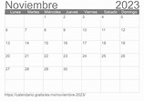 Calendario Noviembre 2023 de México en español ☑️ Calendario.Gratis