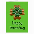 Golden Irish Shamrock Happy Birthday Card | Zazzle.com