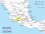 Map of Michoacan in Mexico