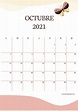 Calendario Octubre 2021 para imprimir GRATIS ️ Una Casita de Papel