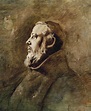 Anselm Feuerbach (German, 1829-1880) , Bust portrait of a monk in ...