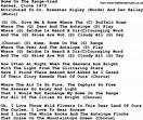 Country Music:Home On The Range-trad Lyrics and Chords