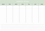 Printable A4 Basic Weekly Planner | Stationery Templates ~ Creative Market