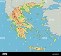 Mapa físico de Grecia alto detalle Imagen Vector de stock - Alamy