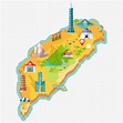 手绘台湾旅游地图-快图网-免费PNG图片免抠PNG高清背景素材库kuaipng.com