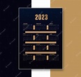 Plantilla de calendario anual moderno 2023 | Vector Premium