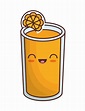 Imagen de icono de kawaii de jugo de naranja | Descargar Vectores Premium