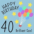 Son 40th Birthday Card - 'Brilliant Son': Amazon.co.uk: Office Products