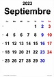 Calendario septiembre 2023 en Word, Excel y PDF - Calendarpedia