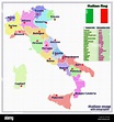 Mapa de Italia con infográfico. Ilustración colorida con mapa de Italia ...