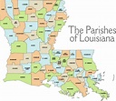 Parish map -- Louisiana is the only state that has "parishes", and not ...