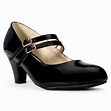 Room Of Fashion - "Wide Width" Women's Wide Fit Mary Jane Chunky Heel ...