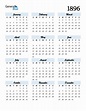 1896 Calendar (PDF, Word, Excel)