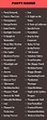 900 Cool Fancy Party Names Ideas and Suggestions