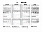 2022 Calendar Printable Free One Page - Printable Form, Templates and ...