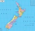 Detailed Political Map of New Zealand - Ezilon Maps