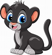 Premium Vector | Cute baby black panther cartoon