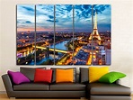 Paris Canvas Eiffel Tower Print Paris Wall Art Europe Art - Etsy