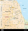 Mayor mapa de Chicago Imagen Vector de stock - Alamy
