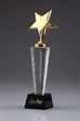 Gold Star Crystal Award | Golden Star Crystal Tower Trophy | Star Award ...