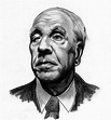 Argentinian writer Jorge Luis Borges / drawing by Marcelo F de Abreu ...