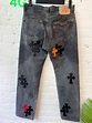 Chrome Hearts Chrome Hearts OFFSET PERSONAL CROSS PATCH JEANS | Grailed