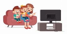 happy cute kid watch tv with family together | How to Learn