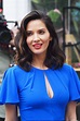 Olivia Munn blue dress, cleavage and heels - Celeblr