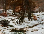 GUSTAVE COURBET | Paysage de neige avec arbres et rochers | 19th ...