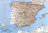 Detailed road map of Spain. Spain detailed road map | Vidiani.com ...