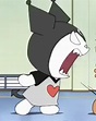 kuromi yelling mad annoyed | 검은 고양이 그림, 헬로키티, 귀여운 그림