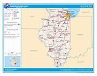 Large detailed map of Illinois state | Illinois state | USA | Maps of ...