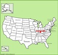 Louisville location on the U.S. Map