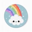 Kawaii Rainbow Cloud Sticker from Zazzle. - ClipArt Best - ClipArt Best