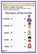 Members of the Family Worksheet - Fun Teacher Files