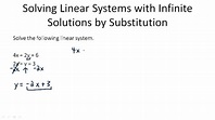 Linear Systems with Infinite Solutions - Example 2 ( Video ) | Algebra ...