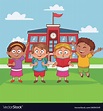 Kids in school cartoon Royalty Free Vector Image