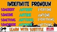 INDEFINITE PRONOUNS WITH EXAMPLES - Easy To Understand Somebody ...