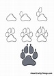 Dog Paw Drawing - How To Draw A Dog Paw Step By Step
