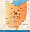 Ohio Oh Political Map The Buckeye State The Heart Of It All Stock ...