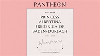 Princess Albertina Frederica of Baden-Durlach Biography | Pantheon
