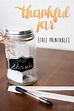 Make a Thankful Jar for Thanksgiving {free printable} - Overstuffed