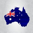 Australia mapa con bandera | Vector Premium