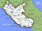 Lazio Map Political Regions | Italy Map Geographic Region Province City