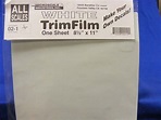 Buffalo Road Imports. Trim Film -(1) sheet 8 1/2" x 11" White