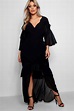 Plus Chiffon Ruffle Maxi Dress | boohoo | Maxi dress, Black maxi dress ...