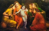 Lord Krishna with Gopi Painting by Vishal Gurjar - Pixels