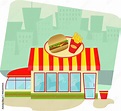 Fast Food Restaurant - Cartoon illustration of a fast food restaurant ...