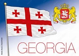 Georgia official national flag and coat of arms, European country ...